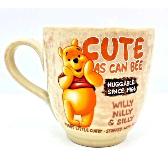 Disney Winnie The Pooh Mug "Cute As Can Bee" Huggable Since 1966 Vintage Look - Picture 2 of 3